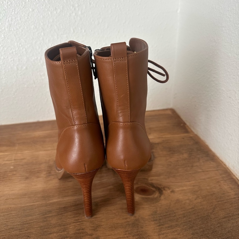 Michael Kors Tan Leather Heeled Boots - Picture 2 of 4